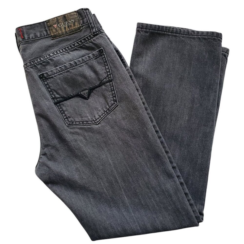 MENS GUESS STRAIGHT LEG JEANS 33X32.